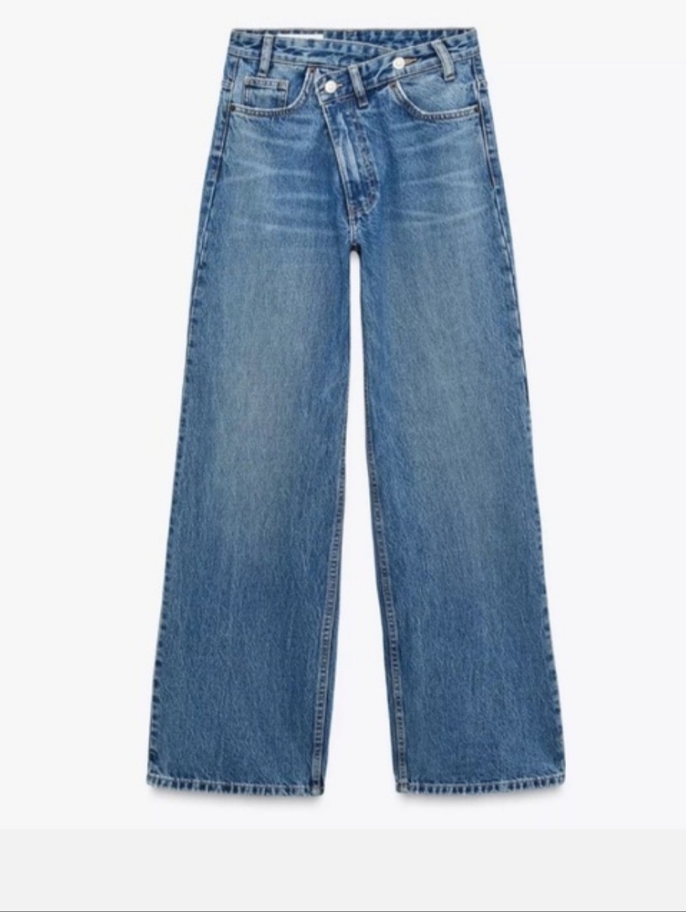 ZARA The Crossed Waist Wide Leg Jeans - Picture 2 of 16